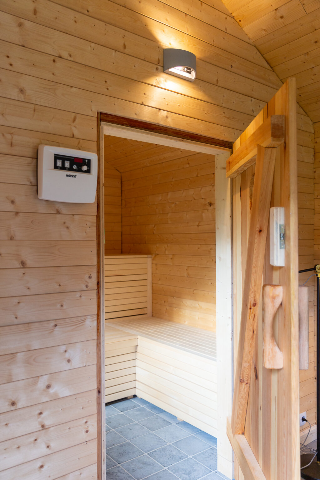 Ferienhaus, Blick in die Sauna